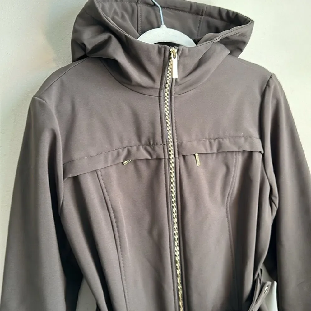 MICHAEL KORS Brown Water Repellent Hooded Coat L